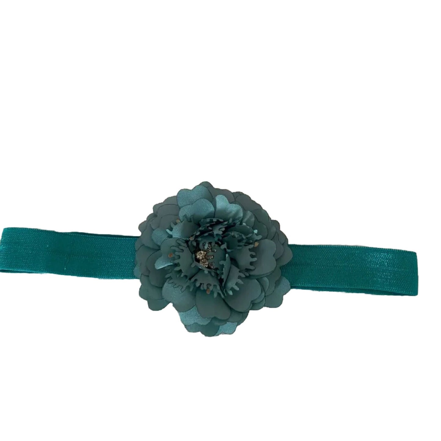 Baby  Girl Teal Flower Bow Headband