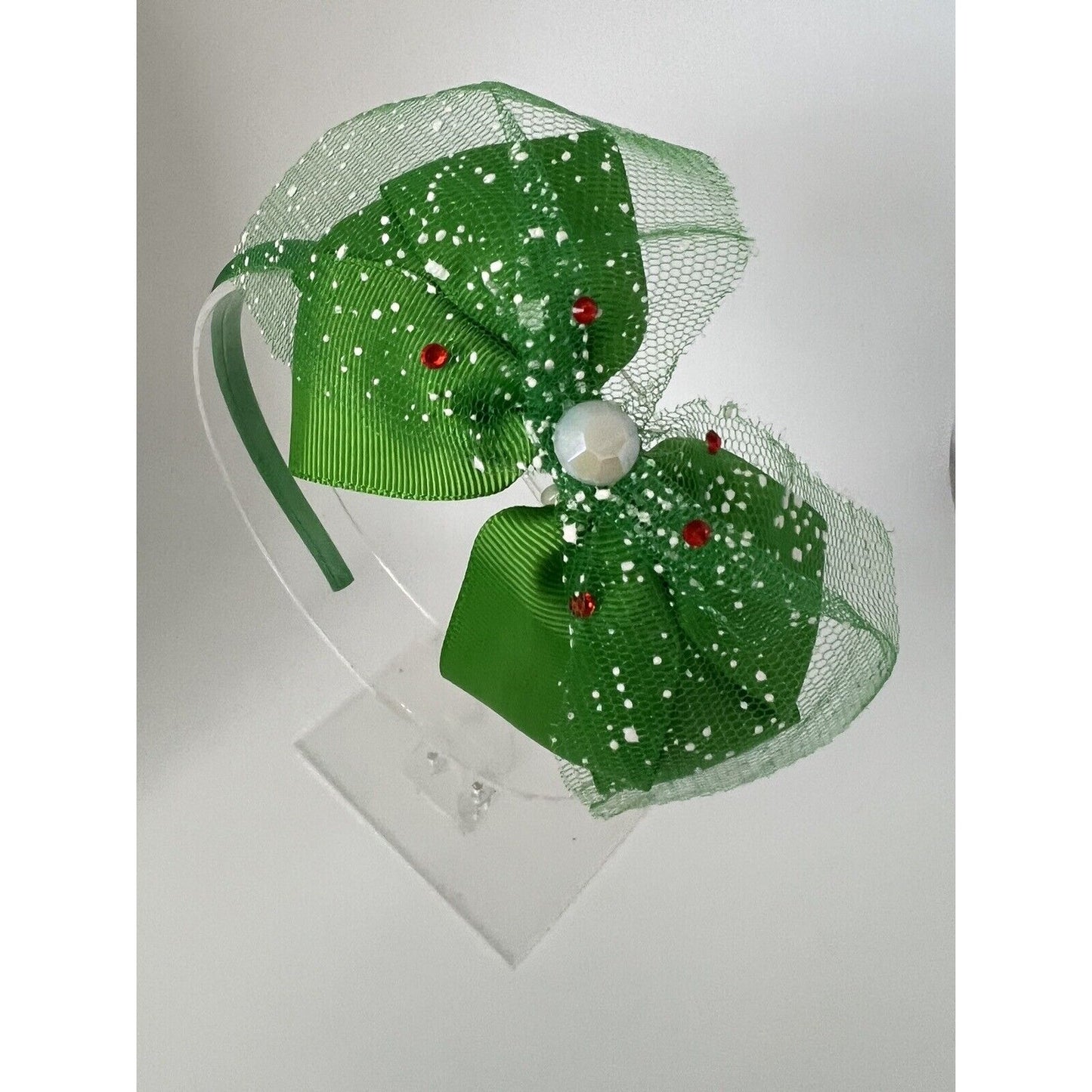 Christmas headband Woman girls Green Bow