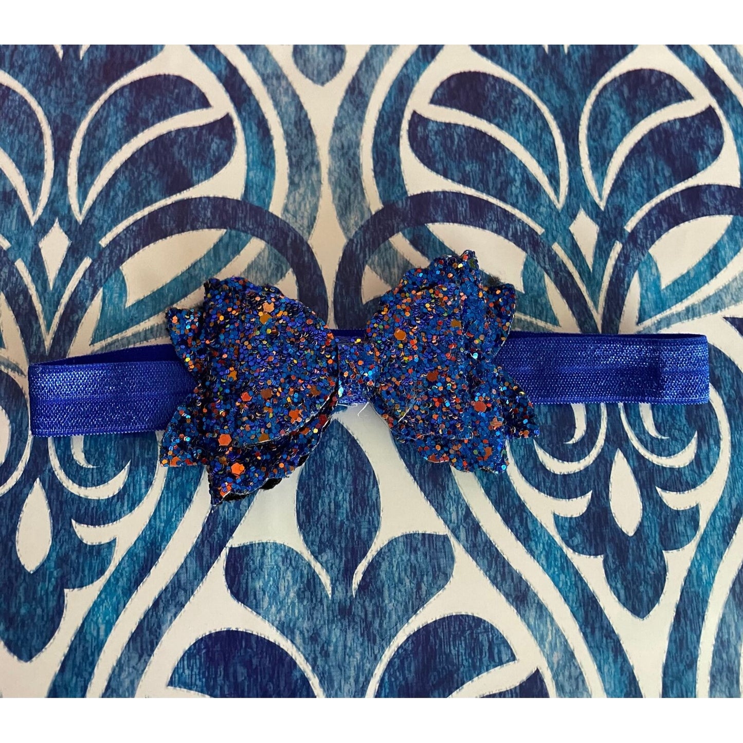 Baby Girl Blue Sequin Bow Headband