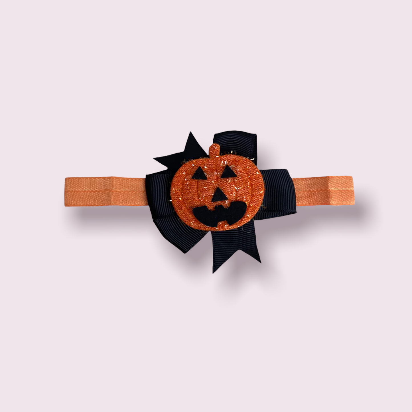 Halloween Pumpkin Orange Toddler Girl Bow Headband