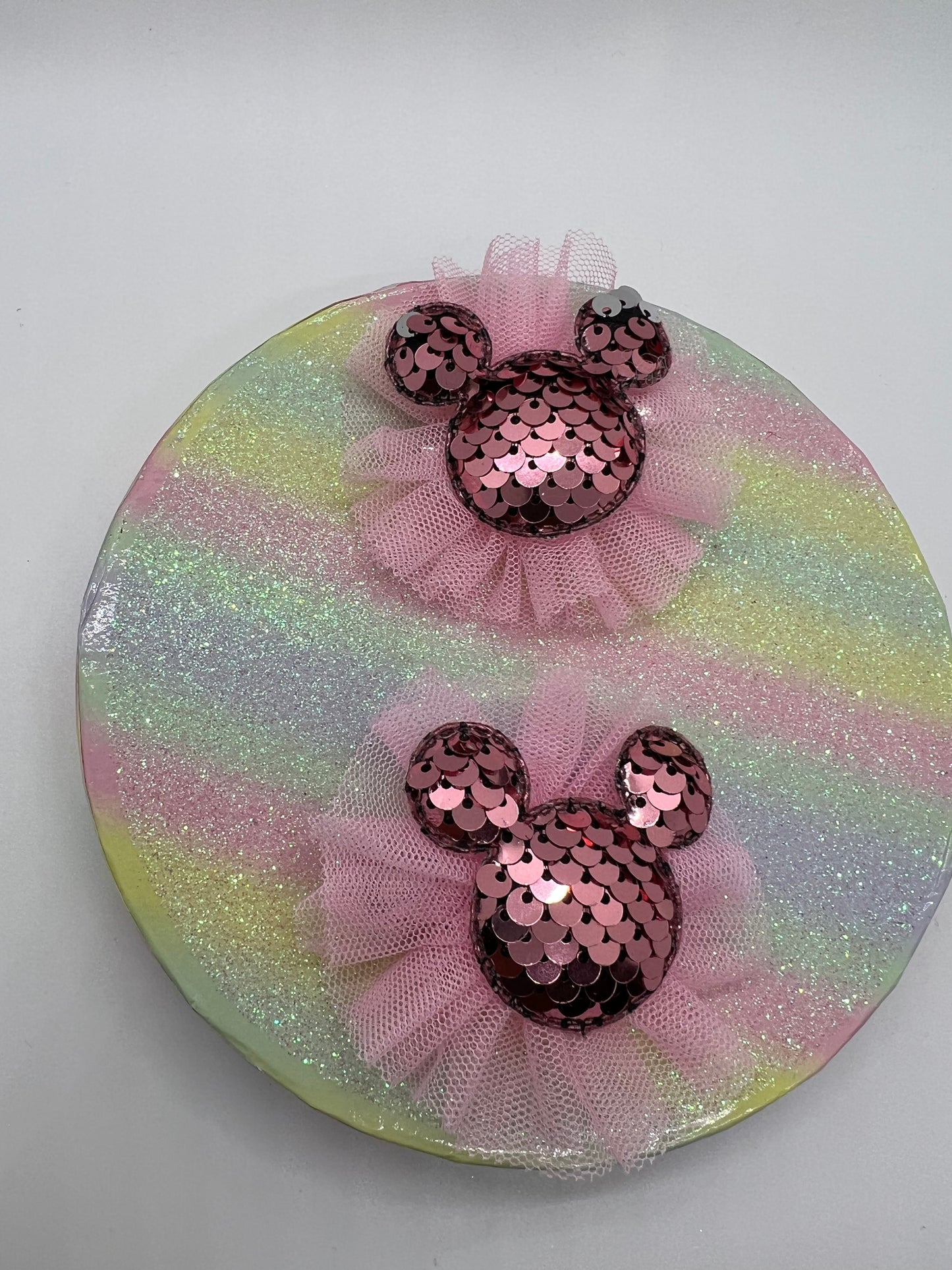 Girls Pink Mouse Ears Hair Clip