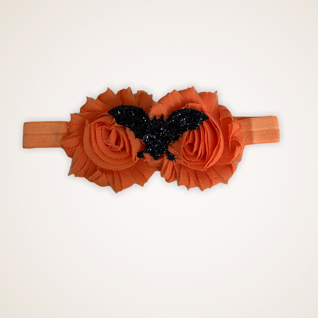 Halloween Bat orange Toddler Girl Bow Headband