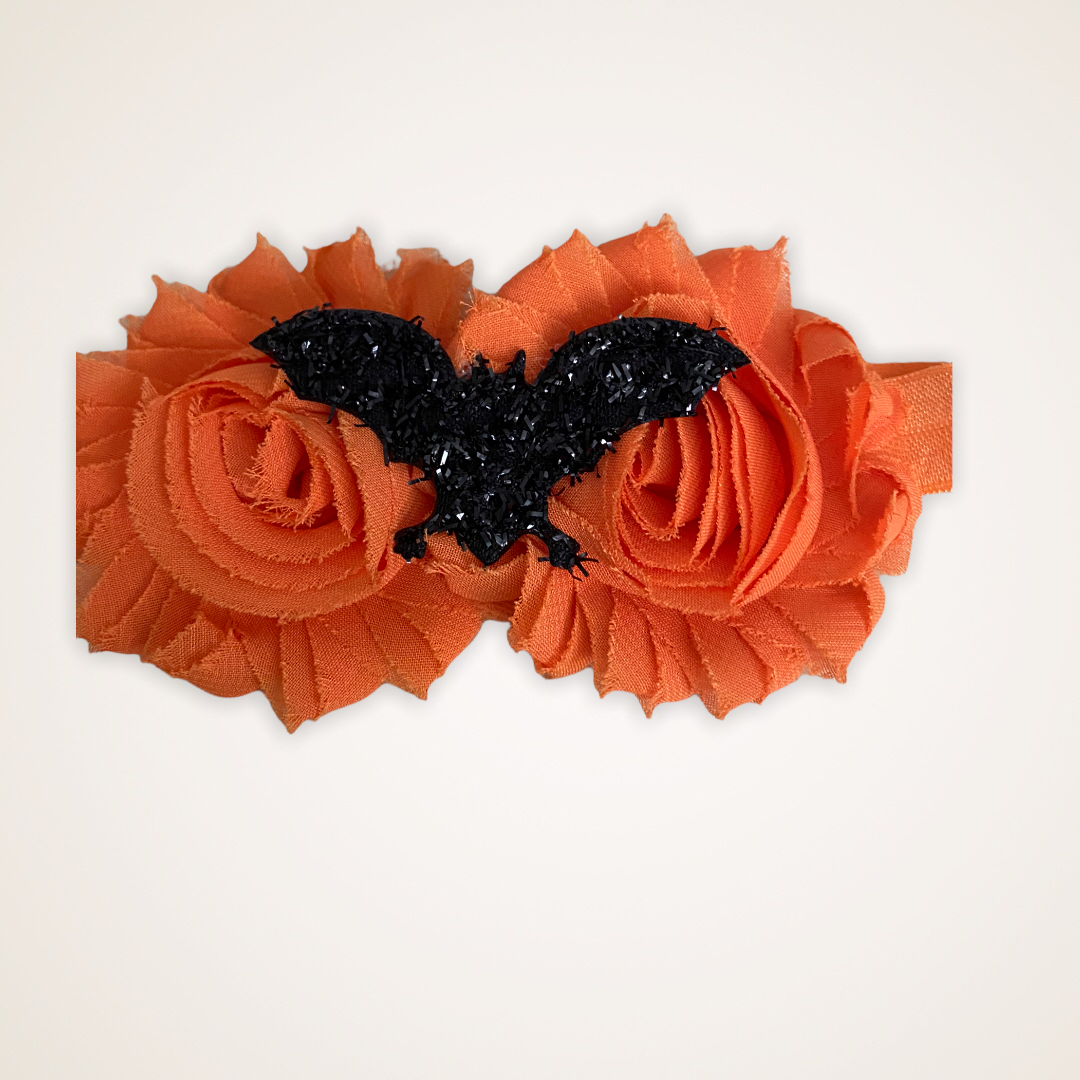 Halloween Bat orange Toddler Girl Bow Headband