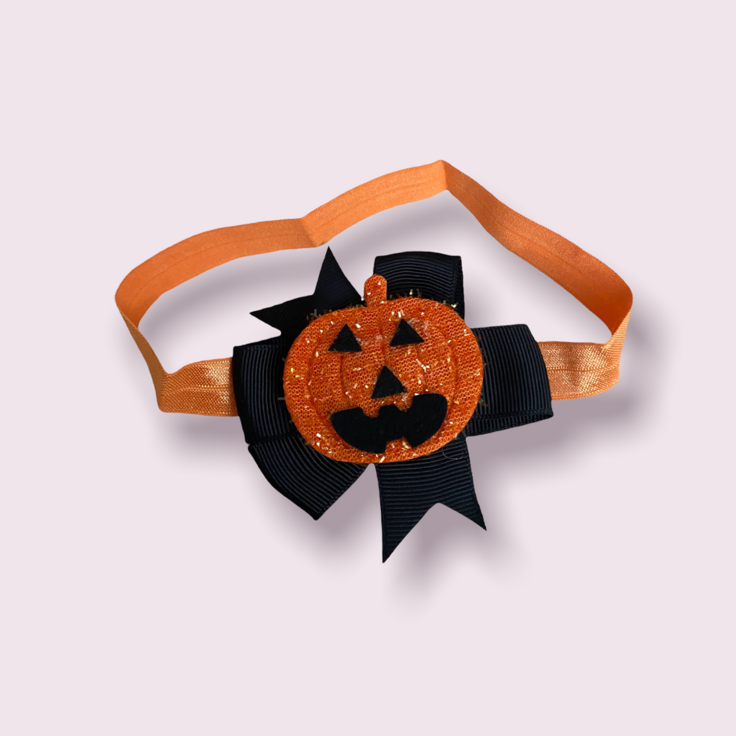 Halloween Pumpkin Orange Toddler Girl Bow Headband